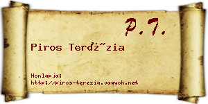 Piros Terézia névjegykártya